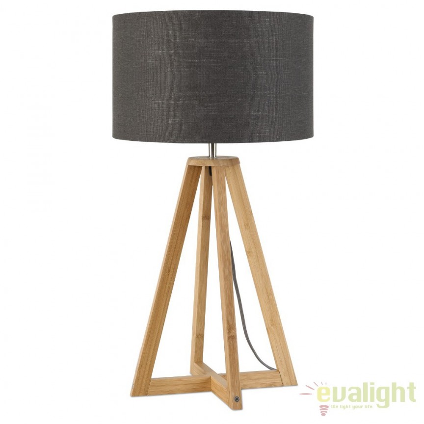 Lampa de masa realizata din materiale naturale, durabile si ecologice, EVEREST/F gri inchis, Candelabre si Lustre moderne elegante⭐ modele clasice de lux pentru living, bucatarie si dormitor.✅ DeSiGn actual Top 2020!❤️Promotii lampi❗ ➽ www.evalight.ro. Oferte corpuri de iluminat suspendate pt camere de interior (înalte), suspensii (lungi) de tip lustre si candelabre, pendule decorative stil modern, clasic, rustic, baroc, scandinav, retro sau vintage, aplicate pe perete sau de tavan, cu cristale, abajur din material textil, lemn, metal, sticla, bec Edison sau LED, ieftine de calitate deosebita la cel mai bun pret. a