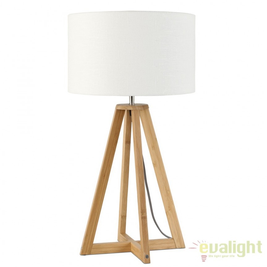 Lampa de masa realizata din materiale naturale, durabile si ecologice, EVEREST/F alb, Candelabre si Lustre moderne elegante⭐ modele clasice de lux pentru living, bucatarie si dormitor.✅ DeSiGn actual Top 2020!❤️Promotii lampi❗ ➽ www.evalight.ro. Oferte corpuri de iluminat suspendate pt camere de interior (înalte), suspensii (lungi) de tip lustre si candelabre, pendule decorative stil modern, clasic, rustic, baroc, scandinav, retro sau vintage, aplicate pe perete sau de tavan, cu cristale, abajur din material textil, lemn, metal, sticla, bec Edison sau LED, ieftine de calitate deosebita la cel mai bun pret. a