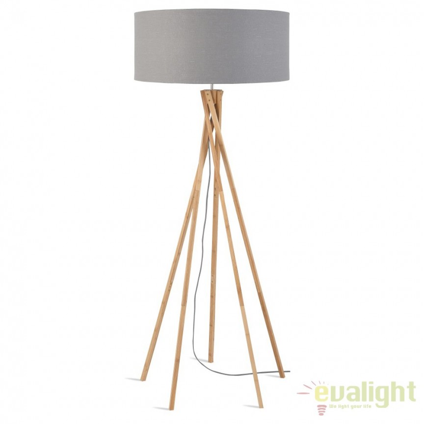 Lampadar realizat din materiale naturale, durabile si ecologice, KILIMANJARO/F gri deschis, Candelabre si Lustre moderne elegante⭐ modele clasice de lux pentru living, bucatarie si dormitor.✅ DeSiGn actual Top 2020!❤️Promotii lampi❗ ➽ www.evalight.ro. Oferte corpuri de iluminat suspendate pt camere de interior (înalte), suspensii (lungi) de tip lustre si candelabre, pendule decorative stil modern, clasic, rustic, baroc, scandinav, retro sau vintage, aplicate pe perete sau de tavan, cu cristale, abajur din material textil, lemn, metal, sticla, bec Edison sau LED, ieftine de calitate deosebita la cel mai bun pret. a