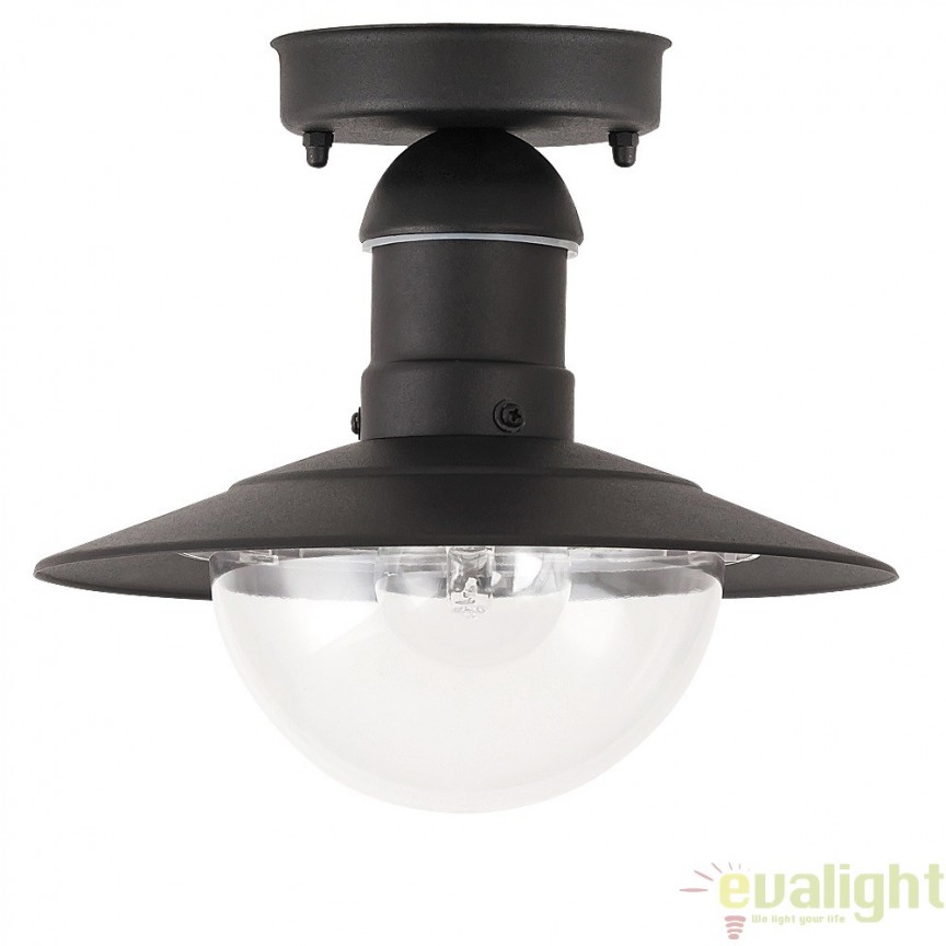 Plafoniera exterior cu protectie IP44, finisaj negru, diametru 24cm, Oslo 8716 RX, Plafoniere exterior, LED⭐ lampi de iluminat exterior rustice, clasice, moderne pentru terasa casa.✅Design decorativ!❤️Promotii ➽ www.evalight.ro❗ Alege corpuri de iluminat exterior rezistente la apa, tip aplice si spoturi aplicate pt tavan sau perete, solare cu senzori de miscare, metalice, abajur din sticla cu decor ornamental, ieftine si de lux, calitate deosebita la cel mai bun pret. a