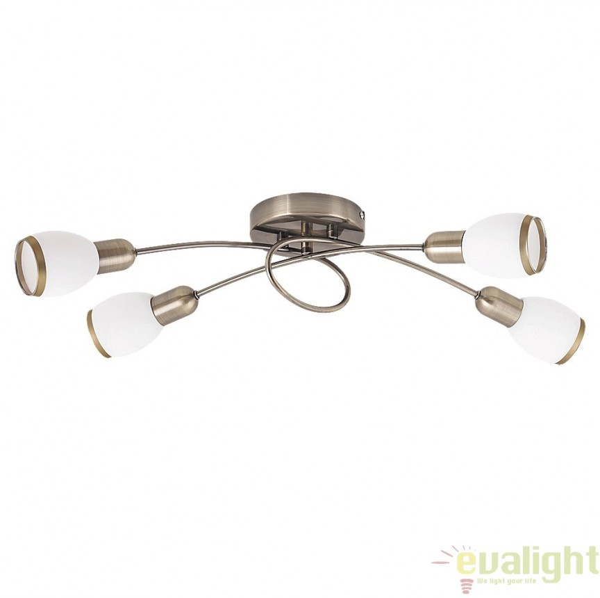 Lustra, Plafoniera cu 4 spoturi design modern, finisaj bronz, Elite 5973 RX, Lustre aplicate, moderne⭐ modele elegante pentru living, dormitor, bucatarie sau hol.✅DeSiGn decorativ unic!❤️Promotii lampi❗ ➽www.evalight.ro. Alege corpuri de iluminat interior de tip plafoniera si lustre aplicate de tavan, ieftine de de lux, calitate deosebita la cel mai bun pret. a