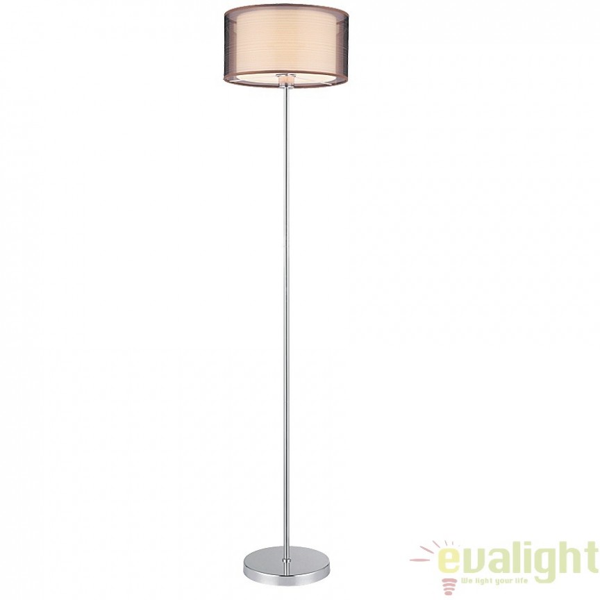 Lampadar, Lampa de podea design modern, finisaj crom/ maro, Anastasia 2633 RX, Lampadare moderne de podea⭐ modele elegante pentru iluminat camera living dormitor.✅DeSiGn decorativ de lux unic!❤️Promotii lampi❗ ➽www.evalight.ro. Alege corpuri de iluminat de podea pt interior cu reader LED, ieftine de calitate deosebita la cel mai bun pret. a