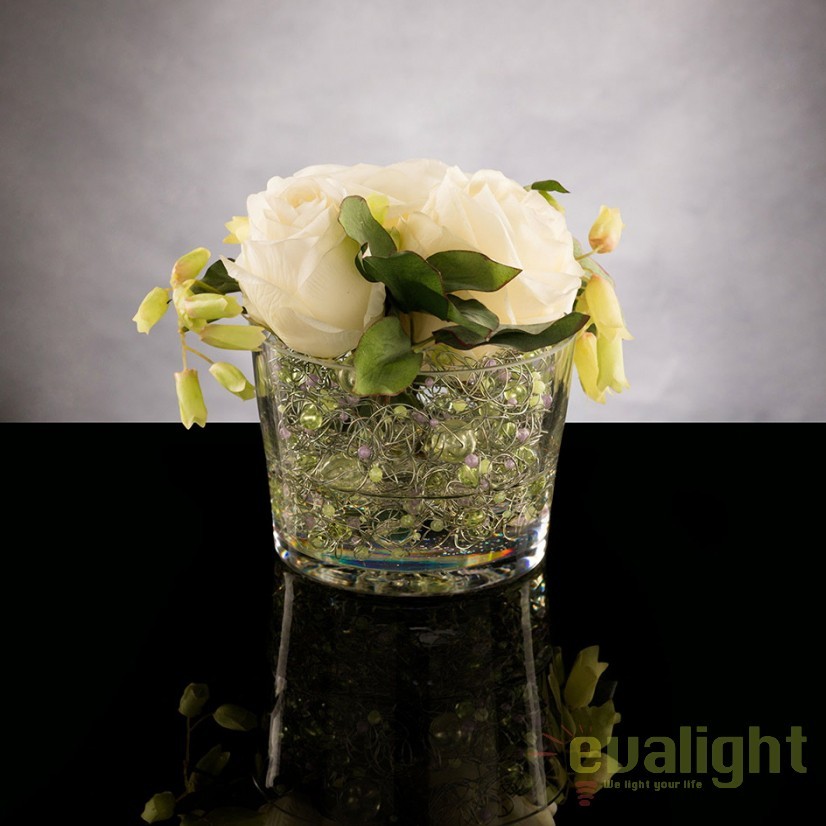 Aranjament floral ETERNITY GREEN PEARL ROSE 1142011.95, Aranjamente florale de lux, plante decorative & flori artificiale in ghiveci⭐ modele design modern ornamental natural pentru decor casa❗ ➽ www.evalight.ro. a