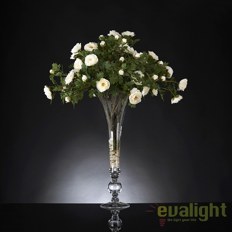 Aranjament floral elegant din bujori albi, BOWL ETERNITY PEONY 1141338.95, Aranjamente florale de lux, plante decorative & flori artificiale in ghiveci⭐ modele design modern ornamental natural pentru decor casa❗ ➽ www.evalight.ro. a