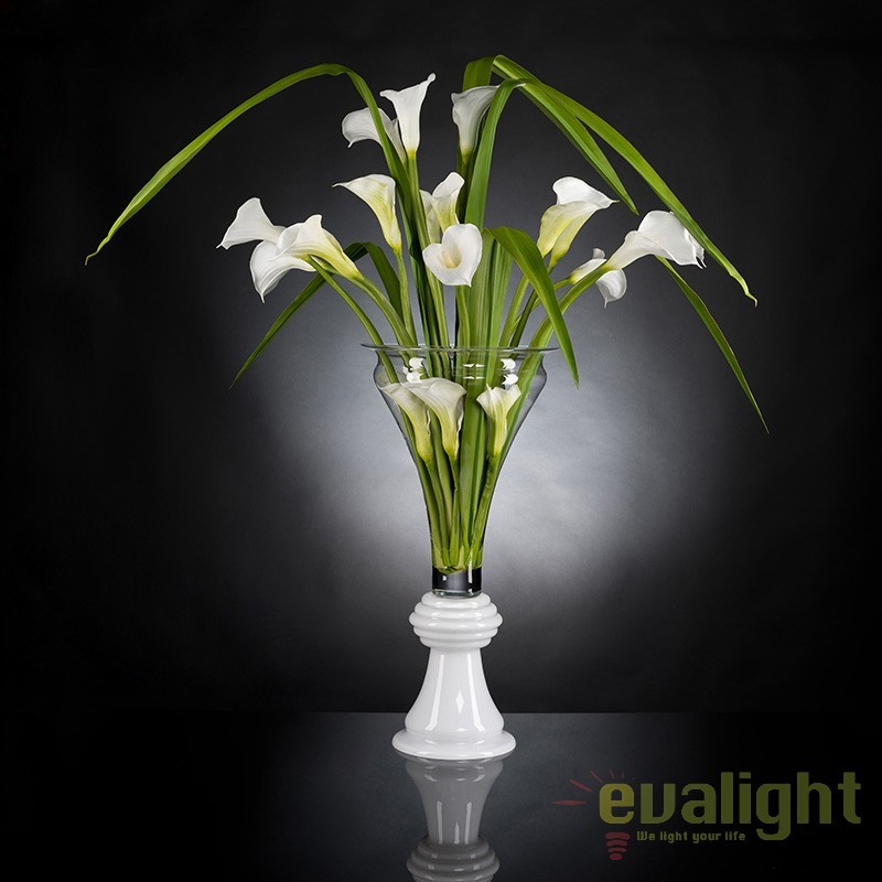 Aranjament floral elegant din cale albe, ETERNITY VANESSA 1141492.95, Aranjamente florale de lux, plante decorative & flori artificiale in ghiveci⭐ modele design modern ornamental natural pentru decor casa❗ ➽ www.evalight.ro. a