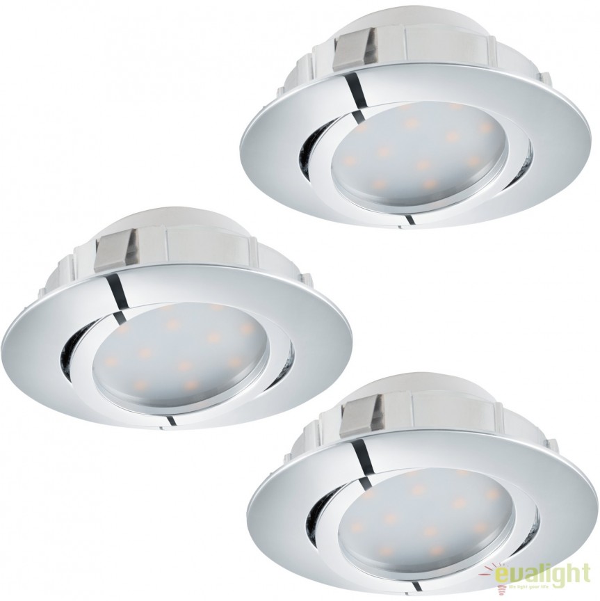 Set de 3 Spoturi LED incastrabile directionabile PINEDA crom 95852 EL, Corpuri de iluminat interior LED⭐ modele lustre interior LED pentru living, dormitor, bucatarie, baie.✅DeSiGn decorativ de lux!❤️Promotii lampi LED❗ ➽www.evalight.ro. Alege Corpuri de iluminat interior LED elegante in stil modern, suspendate sau aplicate de tavan si perete, ieftine de calitate deosebita la cel mai bun pret. a