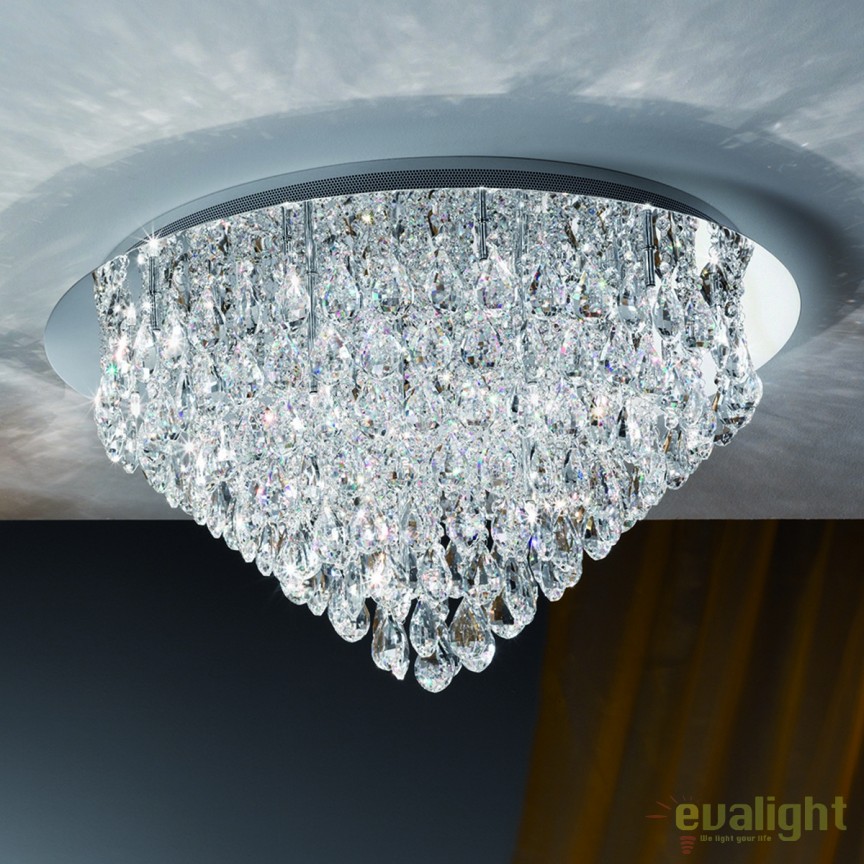 Lustra eleganta cristal K9 diametru 75cm Celeste DLU 2401/75 chrom OR, Candelabre si Lustre moderne elegante⭐ modele clasice de lux pentru living, bucatarie si dormitor.✅ DeSiGn actual Top 2020!❤️Promotii lampi❗ ➽ www.evalight.ro. Oferte corpuri de iluminat suspendate pt camere de interior (înalte), suspensii (lungi) de tip lustre si candelabre, pendule decorative stil modern, clasic, rustic, baroc, scandinav, retro sau vintage, aplicate pe perete sau de tavan, cu cristale, abajur din material textil, lemn, metal, sticla, bec Edison sau LED, ieftine de calitate deosebita la cel mai bun pret. a