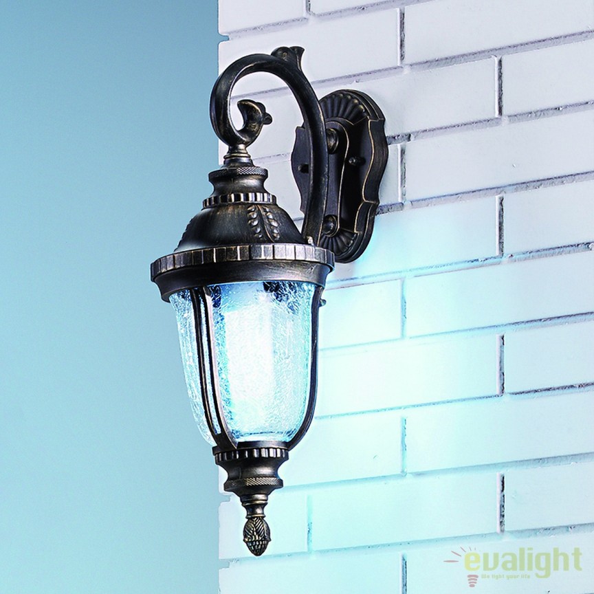 Aplica perete iluminat exterior IP23 August AL 11-1120/1 Patina/abw OR, Aplice de exterior clasice, rustice, traditionale⭐ lampi de perete pentru iluminat exterior terasa casa.✅Design decorativ unic!❤️Promotii online❗ ➽www.evalight.ro. Alege oferte la corpuri de iluminat exterior rezistente la apa tip felinar din metal antichizat, abajur din sticla cu decor ornamental, bec LED si lumina ambientala, ieftine si de lux, calitate deosebita la cel mai bun pret. a