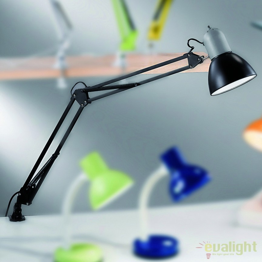 Veioza birou / Lampa cu clip Nemo Job LA 4-1060 schwarz OR, Veioze de birou moderne, LED⭐ modele ieftine si de lux pentru iluminat birou office si copii.✅DeSiGn original de lux!❤️Promotii lampi birou❗ ➽www.evalight.ro. Alege corpuri de iluminat interior tip veioza birou living pt citit cu reader LED, stil elegant clasic, vintage sau rustic, abajur textil, metal, sticla, lemn, calitate deosebita la cel mai bun pret. a