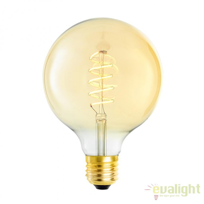 Set de 4 becuri E27 LED Bulb Globe 4W 111178 HZ, Becuri LED E27 - Bec soclu E27 - dulie bec E27⭐ modele becuri economice LED si clasice cu filament Edison style, decorative vintage.✅Clasa eficienta energetica❗ ➽ www.evalight.ro. Alege temperatura de culoare potrivita a becurilor functie de tipul de iluminare: cu lumina calda, rece, naturala sau neutra. 
Becuri cu soclu (dulie) de tip E27, surse de iluminat inteligente: cu senzor de miscare (telecomanda), (solare) cu consum redus de energie, surse incandescente cu dulie si soclu normale (ceramica, sticla, plastic, aluminiu), LED dimabile cu lumina calda (3000K), lumina rece alba (6500K) si lumina neutra (4000K), lumina naturala, flux luminos cu lumeni, bec LED echivalent 40W / 60W / 100W  tensinea curentului electric este de 12V fata de 220V (Volti) si durata mare de viata, becuri cu lumina puternica stralucitoare, colorate si multicolore, cu forma de lumanare, glob mare sau mic, rezistente la caldura si la apa, ce se aprinde instant la trecerea curentului electric, cu garantie cel mai bun pret❗ a