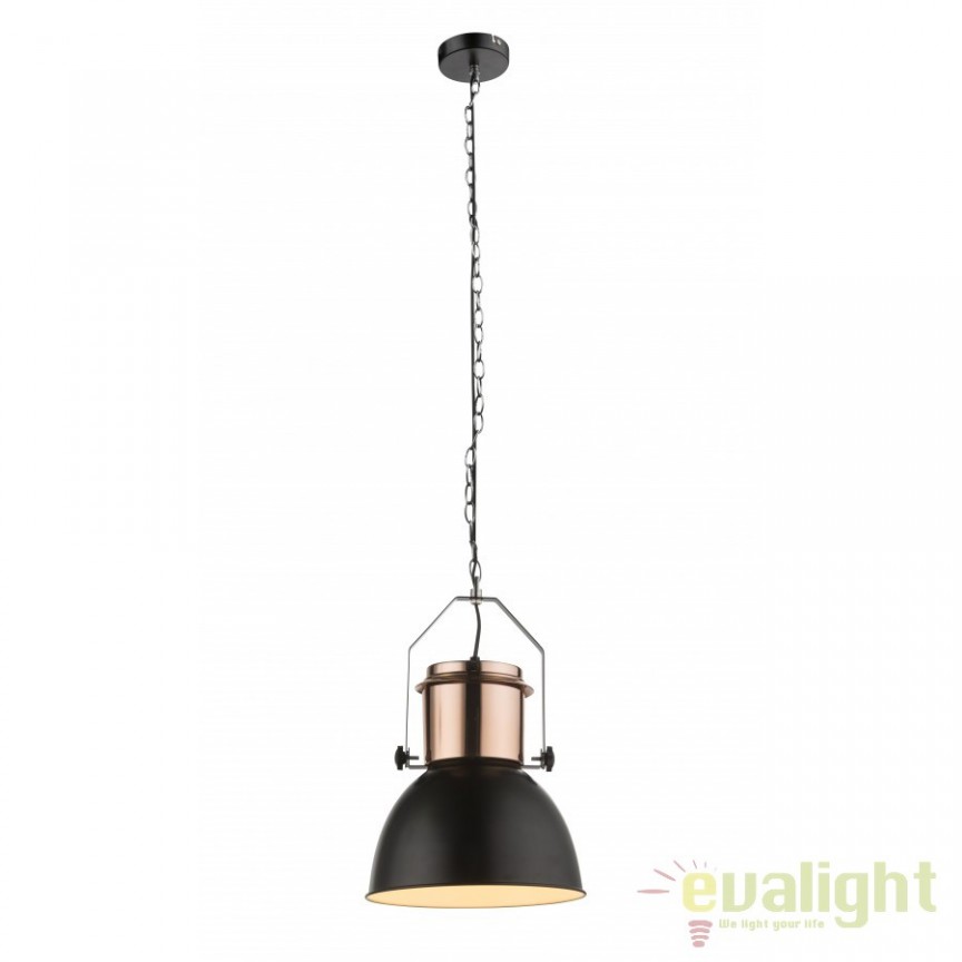 Pendul design Industrial Style Kutum negru/cupru 15282 GL, NOU❗ Lustre VINTAGE, RETRO, INDUSTRIA Style⭐cele mai iubite❤️ corpuri de iluminat decorative moderne.✅Design antichizat unic!❤️Promotii lampi❗ ➽ www.evalight.ro. Alege candelabre elegante de lux pentru camere interior (bucatarie, dormitor si living) decorate in stil vintage sau retro, modele de calitate deosebita la cel mai bun pret. a