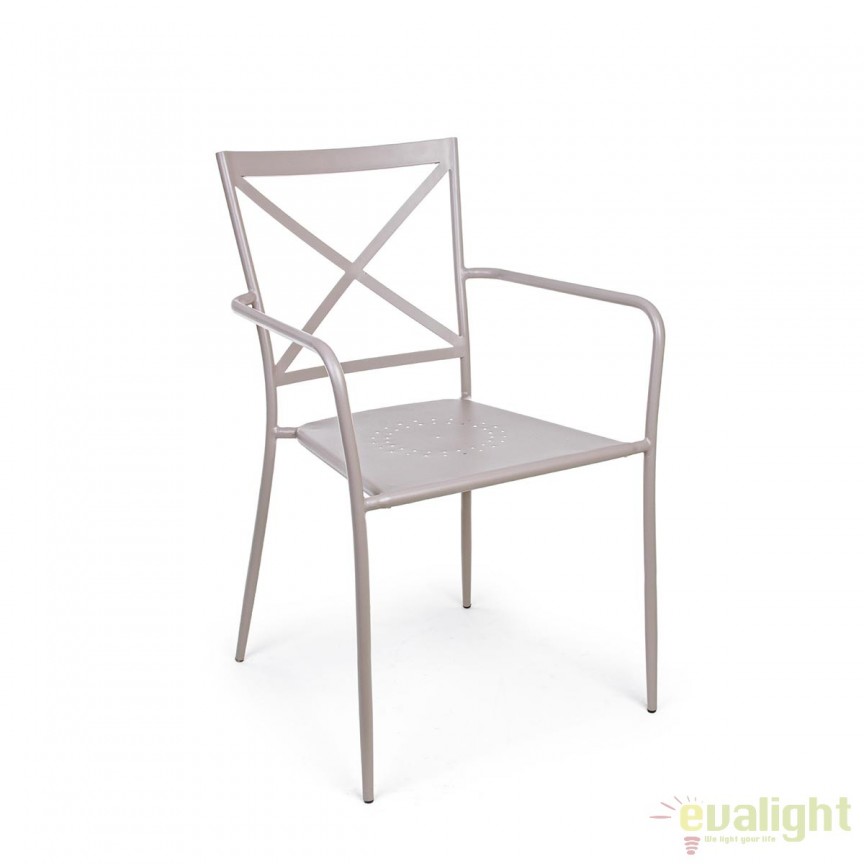 Set de 2 scaune pentru interior sau exterior, Ava gri deschis 0802165 BZ, Outlet ➜ Discount⭐ Oferte ✅Corpuri de iluminat ✅Lustre ✅Mobila ✅Decoratiuni de interior si exterior.⭕Pret redus online➜Lichidari de stoc❗ Magazin ➽ www.evalight.ro. a