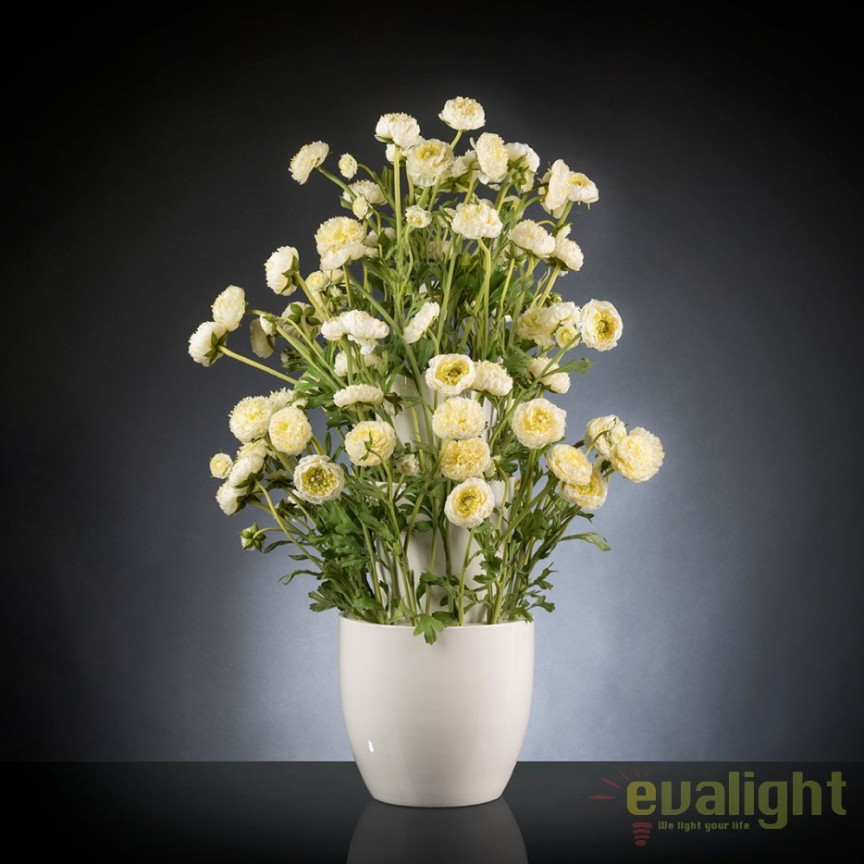 Aranjament floral, decor festiv design LUX, BABILON RANUNCOLO BIG 95cm, alb, Aranjamente florale de lux, plante decorative & flori artificiale in ghiveci⭐ modele design modern ornamental natural pentru decor casa❗ ➽ www.evalight.ro. a