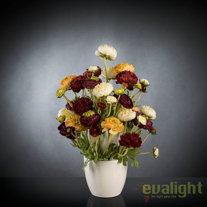 Aranjament floral, decor festiv design LUX, BABILON RANUNCOLO Small 50cm, multicolor, Aranjamente florale de lux, plante decorative & flori artificiale in ghiveci⭐ modele design modern ornamental natural pentru decor casa❗ ➽ www.evalight.ro. a