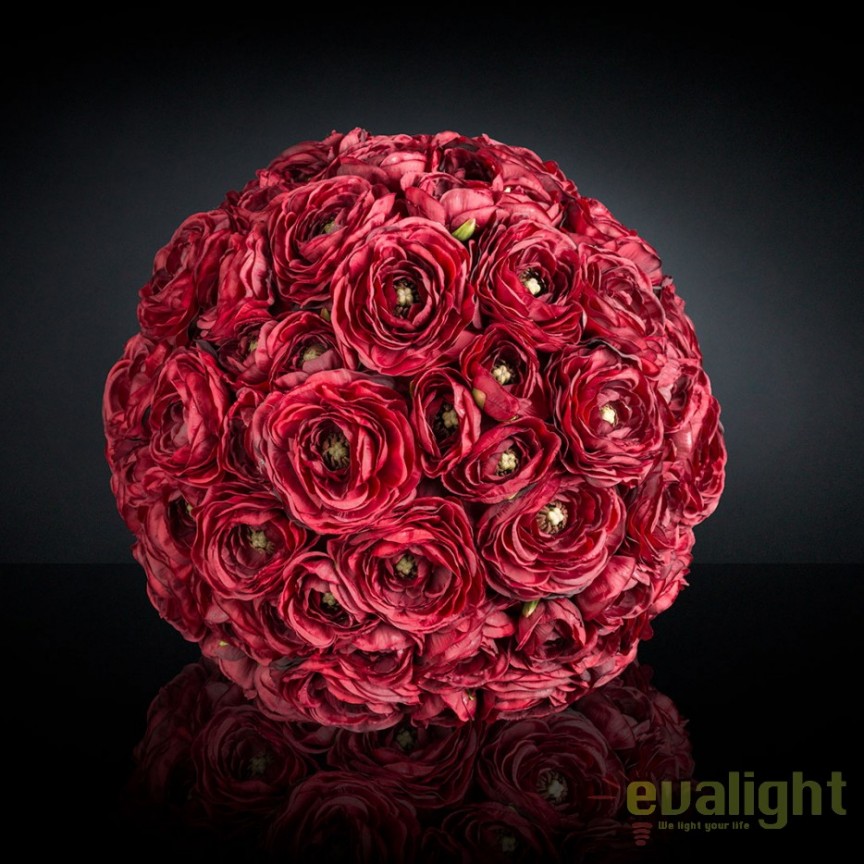 Aranjament floral elegant in forma de sfera, SPHERE RANUNCOLO MIX 35cm, Aranjamente florale de lux, plante decorative & flori artificiale in ghiveci⭐ modele design modern ornamental natural pentru decor casa❗ ➽ www.evalight.ro. a