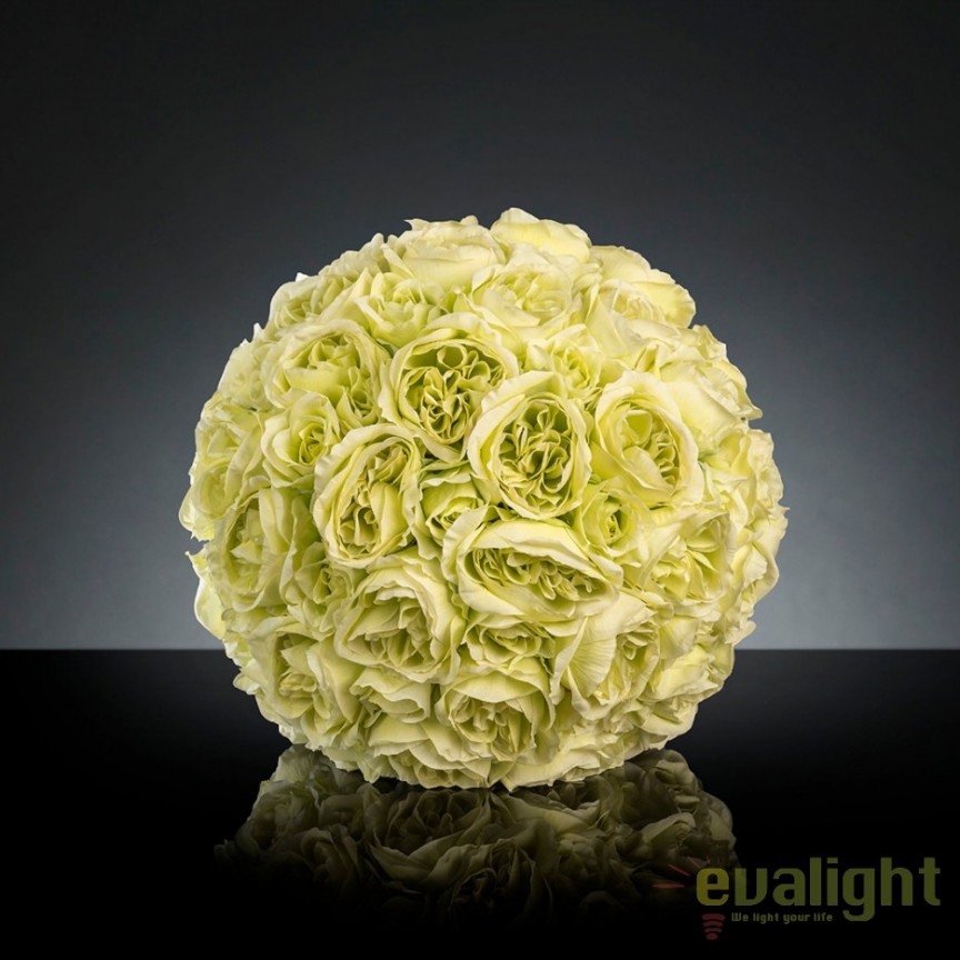 Aranjament floral elegant in forma de sfera, MIXROSE FORTUNE 45cm, Aranjamente florale de lux, plante decorative & flori artificiale in ghiveci⭐ modele design modern ornamental natural pentru decor casa❗ ➽ www.evalight.ro. a