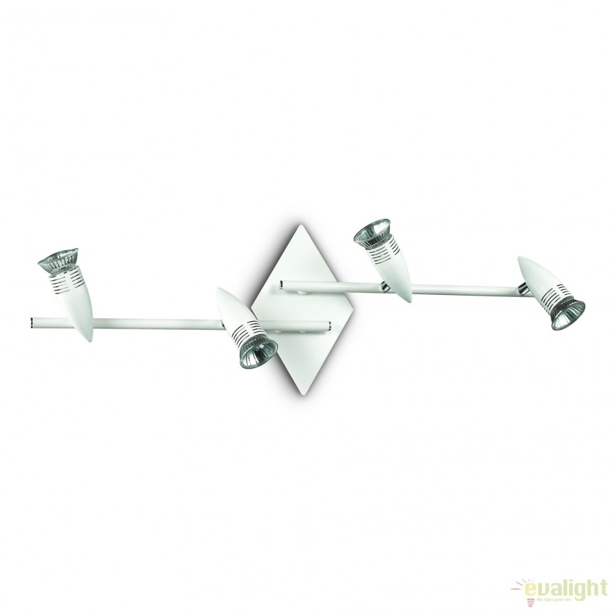 Aplica cu 4 spoturi pentru perete sau tavan ALFA PB4 BIANCO 122731, Plafoniere cu spoturi, LED⭐ modele moderne corpuri de iluminat tip spoturi aplicate pe tavan sau perete.✅Design decorativ unic!❤️Promotii lampi❗ ➽ www.evalight.ro. Alege lustre de iluminat interior tip plafoniere si aplice cu 4 spoturi pe bara cu lumina LED si directie reglabila pentru living, dormitor, bucatarie, baie, hol, camera copii, calitate de lux la cel mai bun pret. a