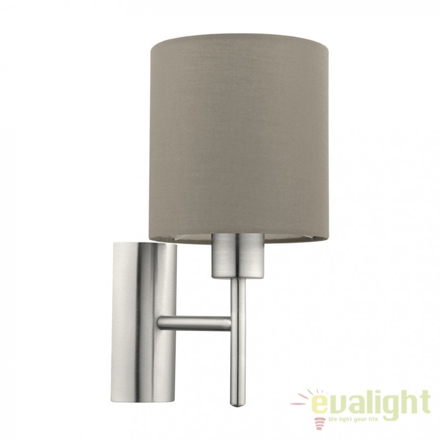 Aplica de perete, taupe/ nickel PASTERI 94925 EL, Promotii lustre, reduceri⭐ corpuri de iluminat, mobila si decoratiuni de interior si exterior.⭕Oferte Pret redus online ➽ www.evalight.ro❗ a