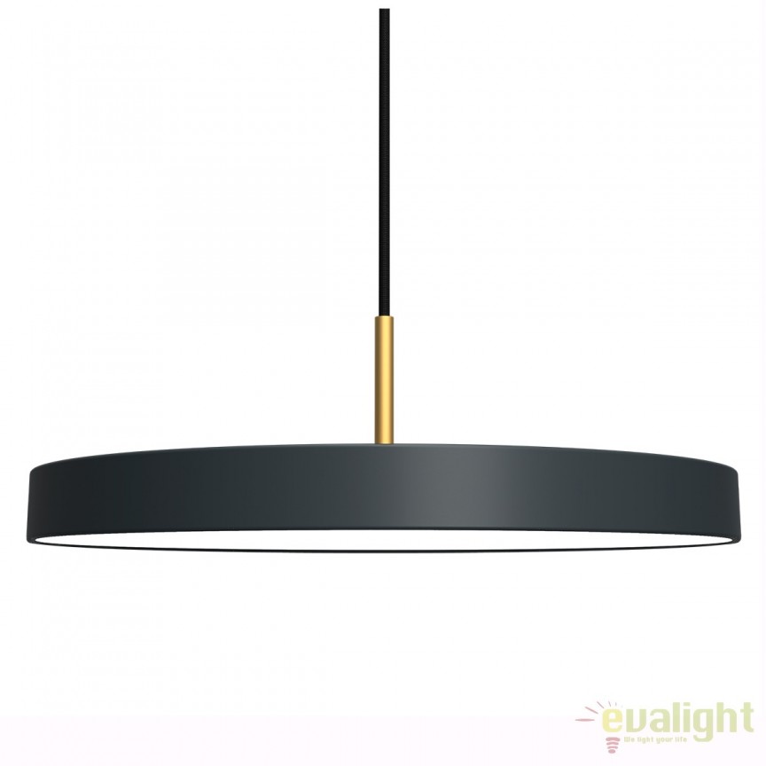 Lustra LED design scandinav diametru 43cm Asteria medium - anthracite grey/ auriu, Lustre moderne, LED⭐ modele elegante ieftine si de lux pentru living dormitor, bucatarie si sufragerie.✅DeSiGn decorativ unic!❤️Promotii lampi❗ Magazin online➽ www.evalight.ro. Oferte NOI la corpuri de iluminat pt interior suspendate de tip suspensii, aplicate de tavan sau perete, stil modern retro sau vintage, lustre cu cristale, abajur material textil, lemn, metal, sticla, becuri Edison sau LED, calitate deosebita la cel mai bun pret. a