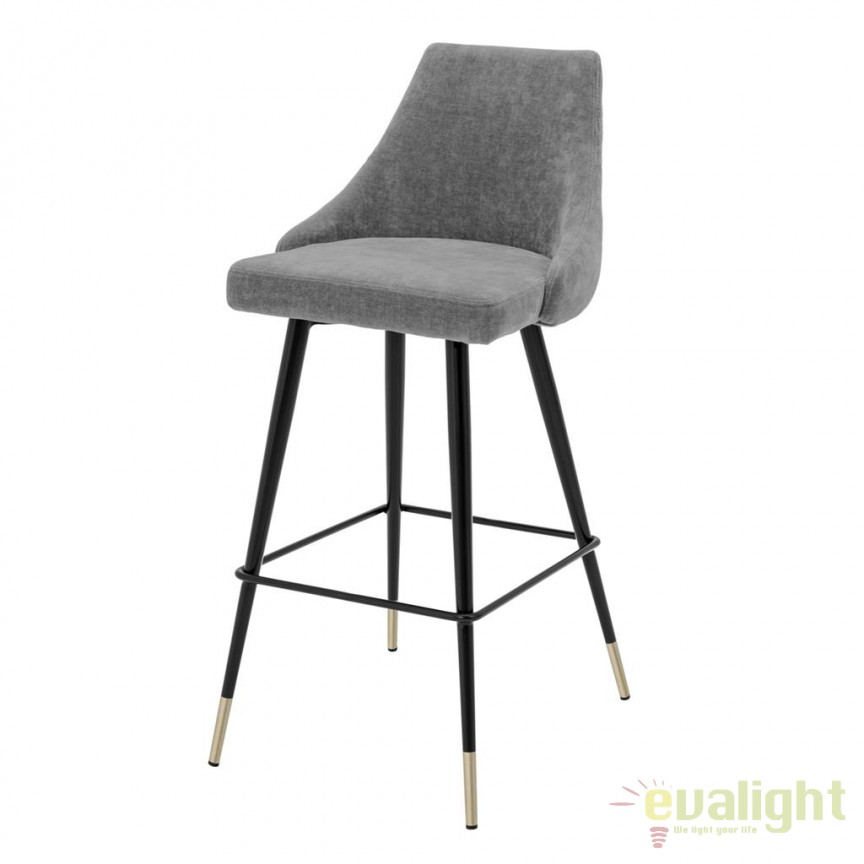 Scaun de bar design LUX, Bar Stool Cedro clarck grey, H-101cm 112058 HZ, Scaune de bar inalte⭐ modele moderne reglabile pe inaltime din lemn sau metal pentru bar bucatarie, mese cafenea.❤️Promotii scaune de bar❗ ➽ www.evalight.ro. Alege scaunele de bar potrivite pt pult casa si mobilier dining si restaurant HoReCa, stil vintage (retro si industriale), tip taburete, rotative, rezistente, cu sejut din plastic sau tapitate cu catifea, piele naturala (ecologica), din material textil, cu spatar si brate, picioare lemn, metalice cu rotile, pivotante cu piston, cu roti, pliabile, ieftine si de calitate deosebita la cel mai bun pret. a