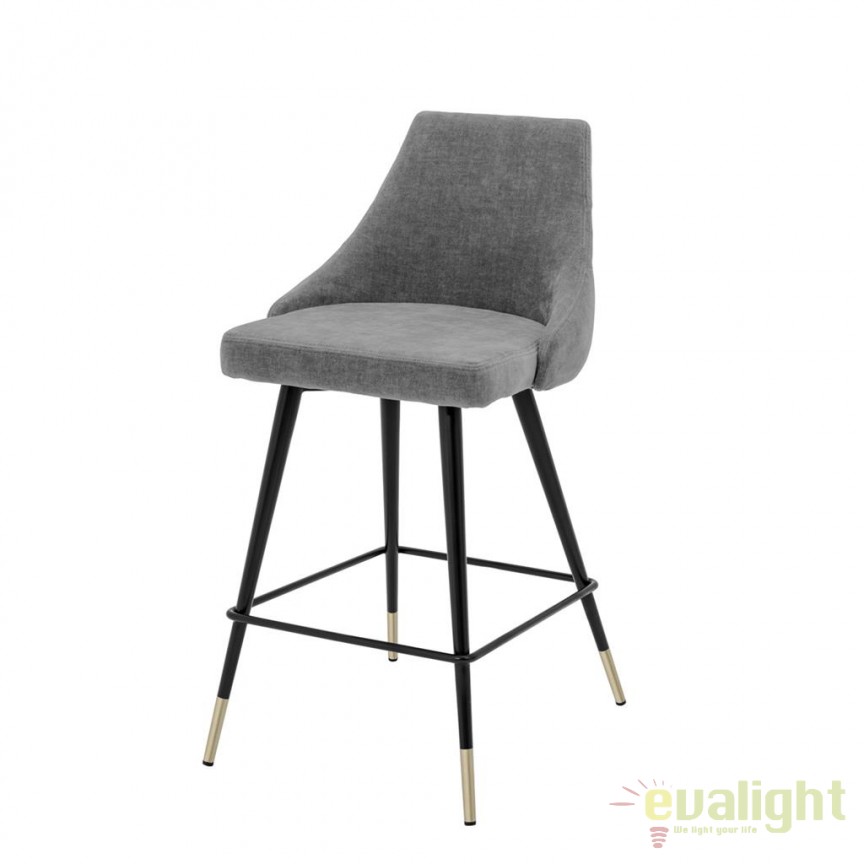 Scaun de bar design LUX, Counter Stool Cedro clarck grey H-91cm 112059 HZ, Scaune de bar inalte⭐ modele moderne reglabile pe inaltime din lemn sau metal pentru bar bucatarie, mese cafenea.❤️Promotii scaune de bar❗ ➽ www.evalight.ro. Alege scaunele de bar potrivite pt pult casa si mobilier dining si restaurant HoReCa, stil vintage (retro si industriale), tip taburete, rotative, rezistente, cu sejut din plastic sau tapitate cu catifea, piele naturala (ecologica), din material textil, cu spatar si brate, picioare lemn, metalice cu rotile, pivotante cu piston, cu roti, pliabile, ieftine si de calitate deosebita la cel mai bun pret. a