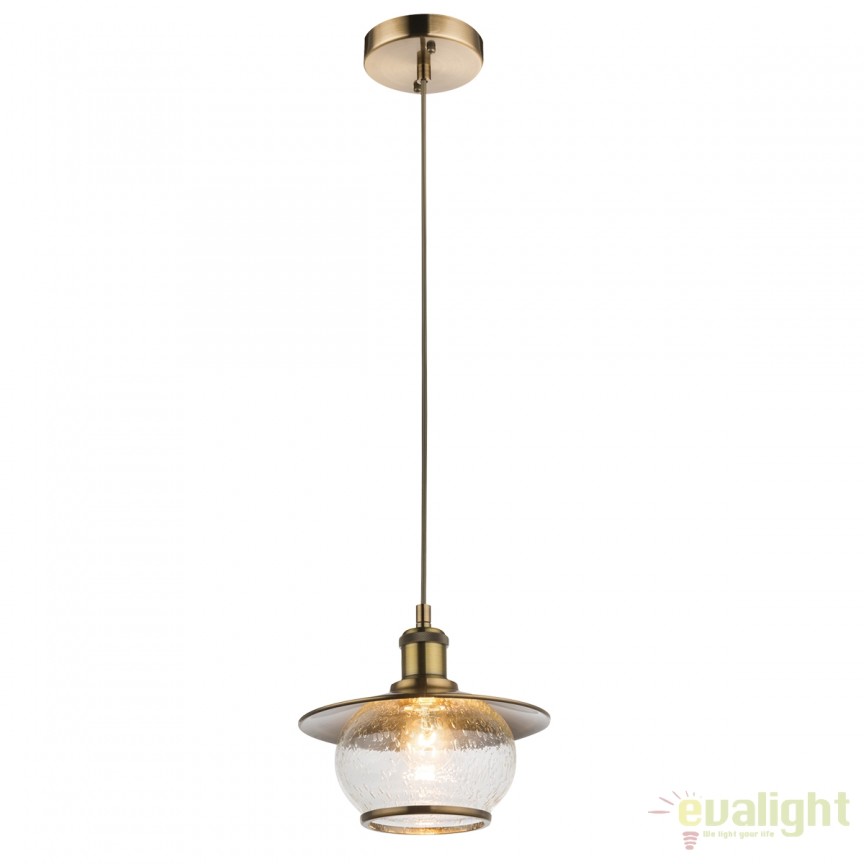 Pendul stil industrial Nevis 69030 GL Ø22cm, Candelabre Vintage, Retro⭐ modele lustre decorative moderne pentru iluminat bucatarie, dormitor si living.✅Design elegant unic!❤️Promotii lampi❗ ➽ www.evalight.ro. Oferte la corpuri de iluminat suspendate de tip suspensii pentru camere interior, decorate in stil antichizat industrial, retro sau vintage, abajur material textil, lemn, metal, sticla, bec tip lumanare Edison sau LED, ieftine si de lux, calitate deosebita la cel mai bun pret. a