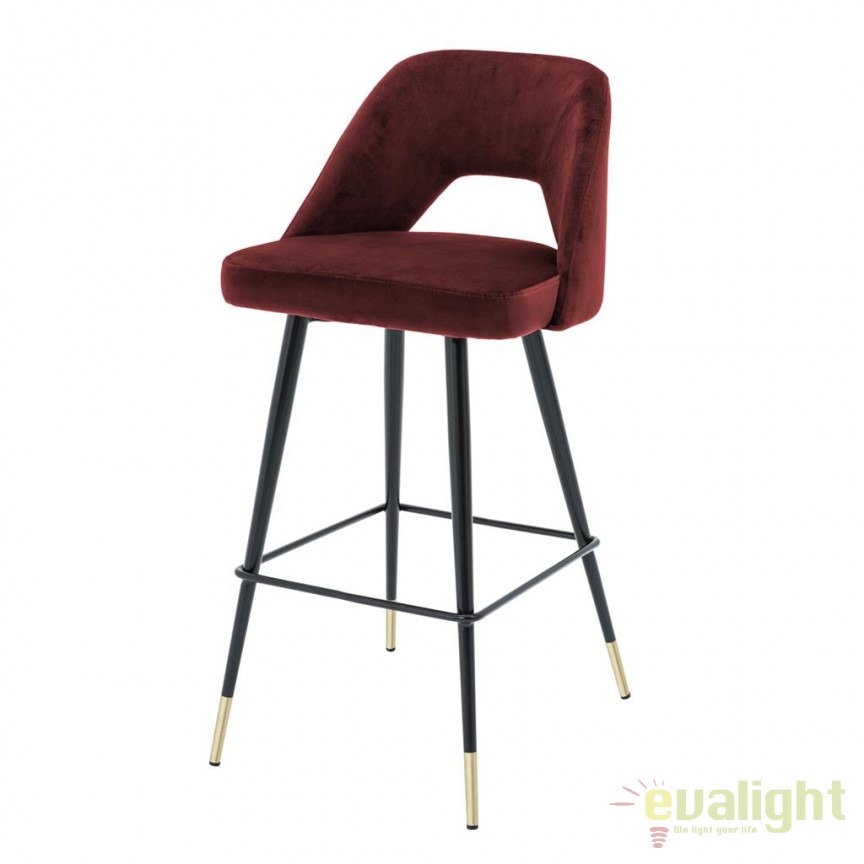 Scaun de bar design LUX, Bar Stool Avorio visiniu H-100cm 112052 HZ, Scaune de bar inalte⭐ modele moderne reglabile pe inaltime din lemn sau metal pentru bar bucatarie, mese cafenea.❤️Promotii scaune de bar❗ ➽ www.evalight.ro. Alege scaunele de bar potrivite pt pult casa si mobilier dining si restaurant HoReCa, stil vintage (retro si industriale), tip taburete, rotative, rezistente, cu sejut din plastic sau tapitate cu catifea, piele naturala (ecologica), din material textil, cu spatar si brate, picioare lemn, metalice cu rotile, pivotante cu piston, cu roti, pliabile, ieftine si de calitate deosebita la cel mai bun pret. a