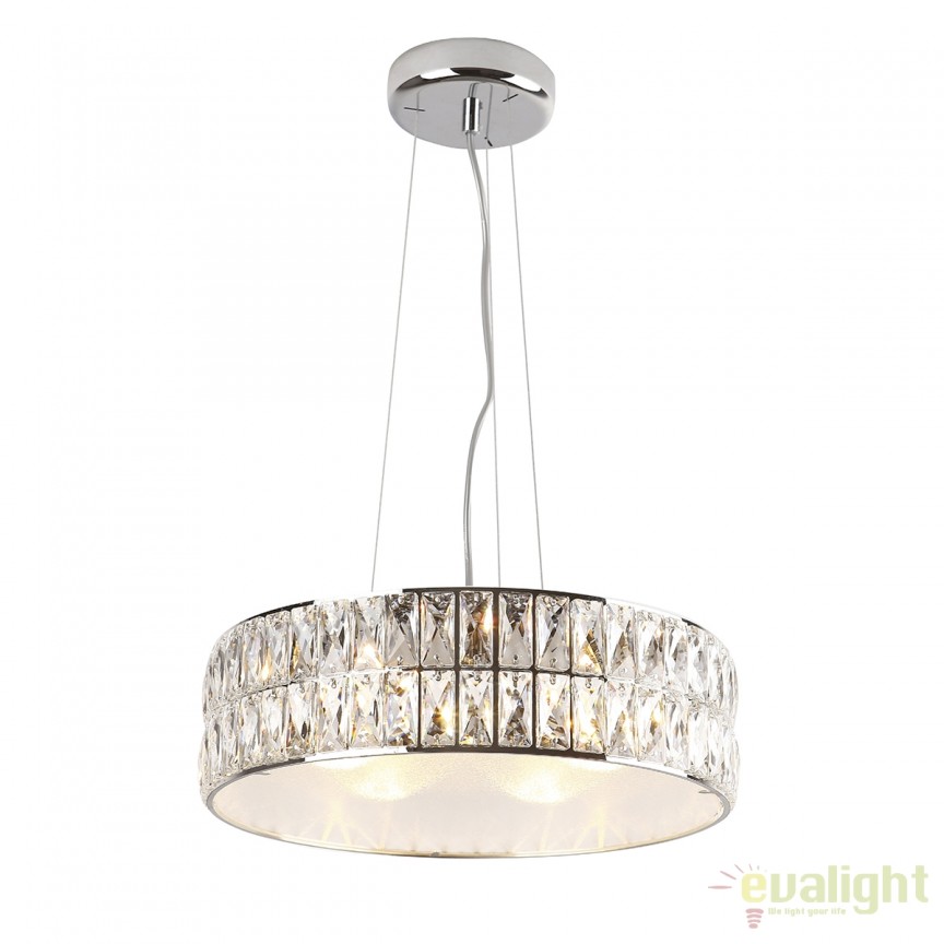 Lustra suspendata design elegant Ø46cm DIAMANTE II P0238 MX, Candelabre clasice / Lustre si Pendule⭐ modele elegante de lux pentru iluminat living, dormitor, bucatarie.✅DeSiGn decorativ unic!❤️Promotii❗ Lustre clasice ➽ www.evalight.ro. Alege oferte la colectii NOI de corpuri de iluminat pt interior în stil clasic, industrial, retro sau vintage, lampi suspendate deosebite de tip suspensii, decorate cu margele cu cristal, abajur textil, de sticla, becuri normale tip lumanare cu filament sau LED, ieftine de calitate la cel mai bun pret. a