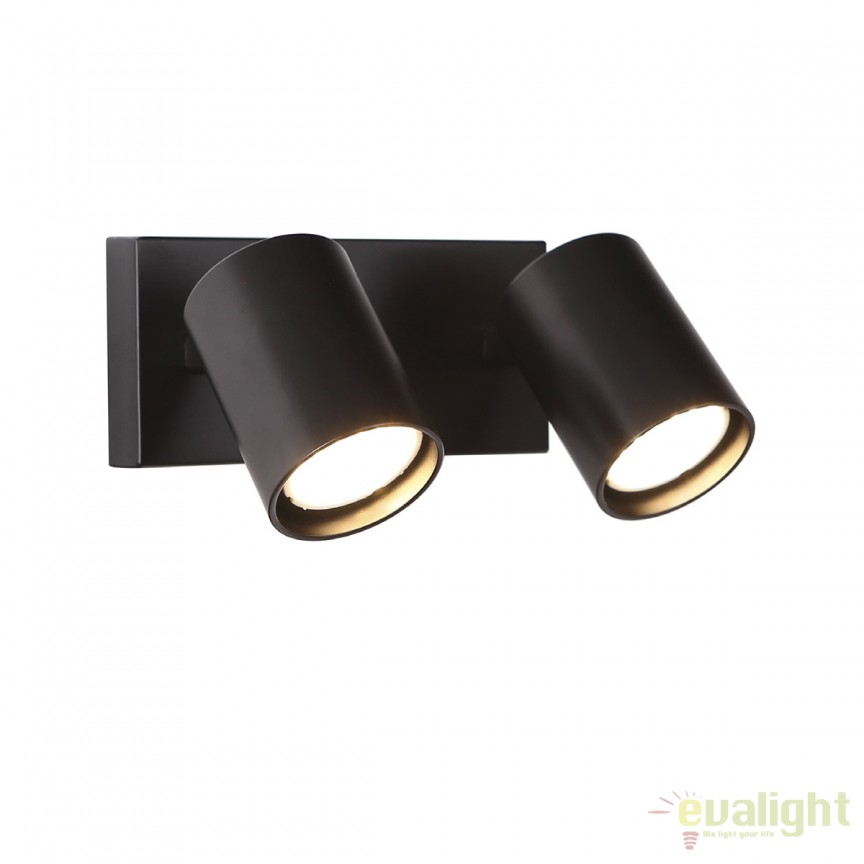 Aplica perete cu 2 spoturi directonabile TOP II negru W0221 MX, Aplice aplicate perete sau tavan cu spoturi, LED⭐ modele moderne corpuri de iluminat tip spoturi pe bara.✅Design decorativ unic!❤️Promotii lampi❗ ➽ www.evalight.ro. Alege aplice de iluminat interior, lustre si plafoniere cu 2 spoturi cu lumina LED si directie reglabila, spot orientabil cu intrerupator, simple si ieftine de calitate la cel mai bun pret. a