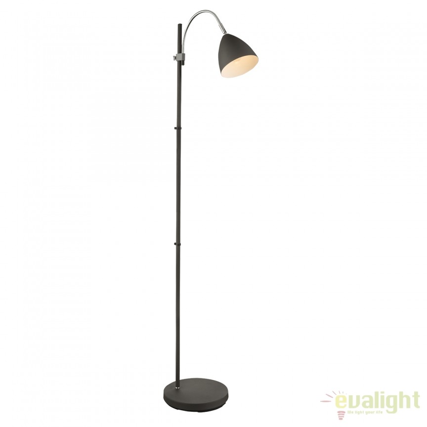 Lampadar stil modern / Lampa cu inaltime reglabila ARCHIBALD 24858S GL, Lampi de podea cu picior inalt⭐ lampadare moderne retro sau vintage pentru living.✅DeSiGn decorativ de lux unic!❤️Promotii lampi❗ ➽www.evalight.ro. Alege corpuri de iluminat de podea pt interior cu reader LED, clasice cu decor elegant, stil industrial din metal cu picior inalt curbat, trepied din lemn, abajur din material textil, sticla, tesatura, ieftine de calitate deosebita la cel mai bun pret. a