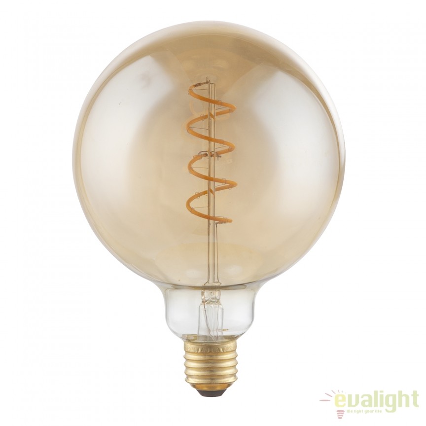 Bec decorativ Edison cu filament LED dimabil E27 4W 2000K Globe DUBAN 11404F GL, Becuri LED E27 - Bec soclu E27 - dulie bec E27⭐ modele becuri economice LED si clasice cu filament Edison style, decorative vintage.✅Clasa eficienta energetica❗ ➽ www.evalight.ro. Alege temperatura de culoare potrivita a becurilor functie de tipul de iluminare: cu lumina calda, rece, naturala sau neutra. 
Becuri cu soclu (dulie) de tip E27, surse de iluminat inteligente: cu senzor de miscare (telecomanda), (solare) cu consum redus de energie, surse incandescente cu dulie si soclu normale (ceramica, sticla, plastic, aluminiu), LED dimabile cu lumina calda (3000K), lumina rece alba (6500K) si lumina neutra (4000K), lumina naturala, flux luminos cu lumeni, bec LED echivalent 40W / 60W / 100W  tensinea curentului electric este de 12V fata de 220V (Volti) si durata mare de viata, becuri cu lumina puternica stralucitoare, colorate si multicolore, cu forma de lumanare, glob mare sau mic, rezistente la caldura si la apa, ce se aprinde instant la trecerea curentului electric, cu garantie cel mai bun pret❗ a