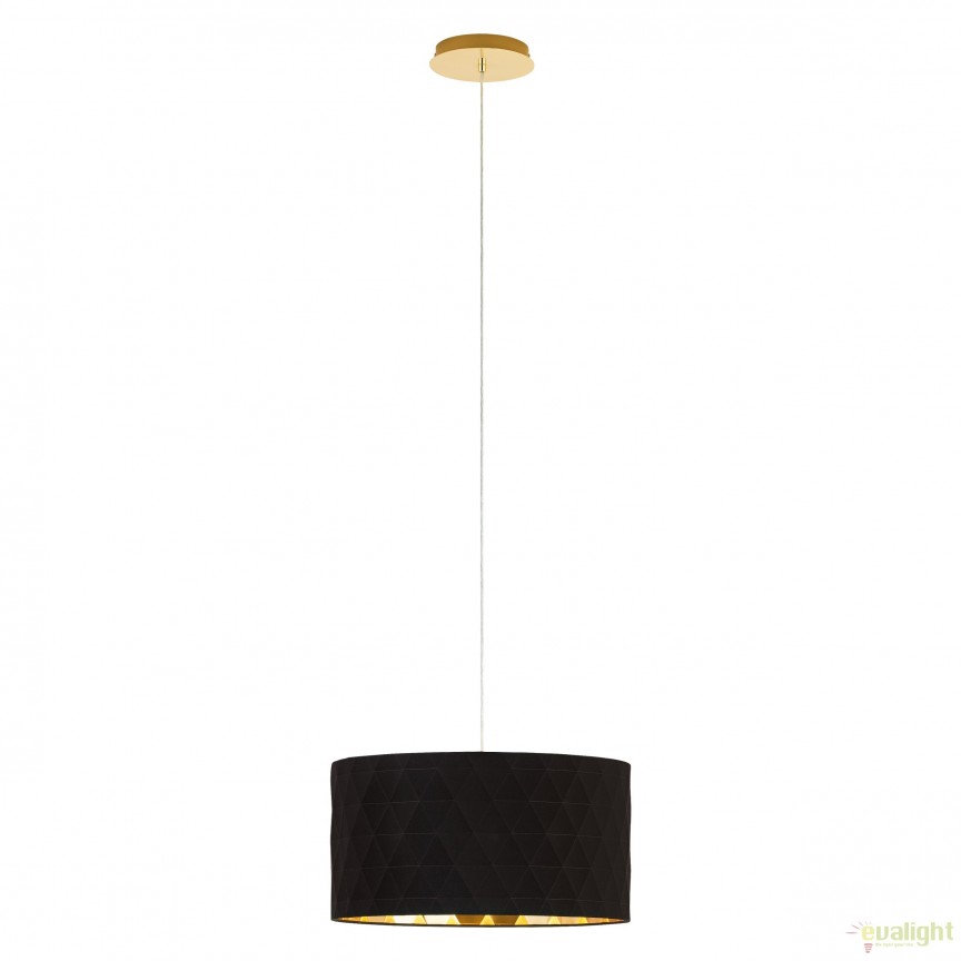 Lustra, pendul design modern negru-auriu, diametru 50cm, DOLORITA 39224 EL, Promotii lustre, reduceri⭐ corpuri de iluminat, mobila si decoratiuni de interior si exterior.⭕Oferte Pret redus online ➽ www.evalight.ro❗ a