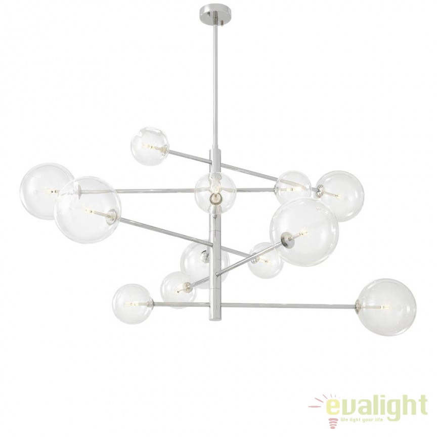 Candelabru LUX design elegant Argento L nickel diam:130cm 111975 HZ, Lustre si corpuri de iluminat pentru casa scarii⭐ candelabre mari elegante de lux, decorate cu cristale, stil modern.✅DeSiGn decorativ unic❗ ➽www.evalight.ro. Alege corpuri de iluminat interior suspendate de tip suspensii, modele potrivite pt HoReCa (hotel, receptie restaurant, pensiune, bar), spatii comerciale sau case spatioase cu tavan înalt, calitate deosebita la cel mai bun pret. a