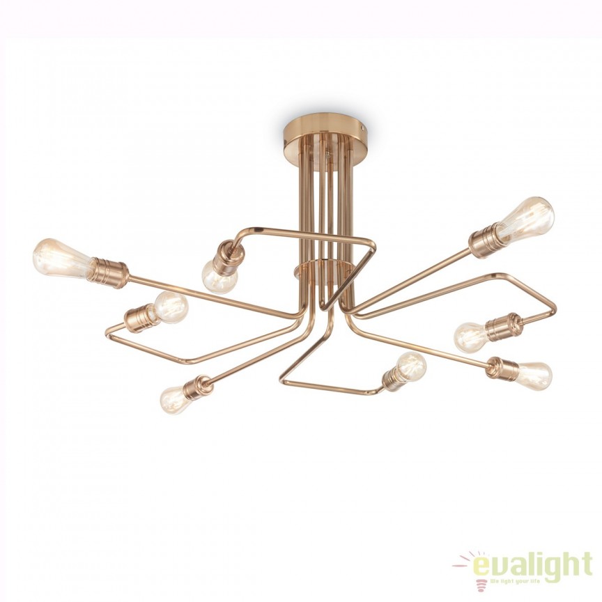 Lustra aplicata cu 8 brate, finisaj alama antic, TRIUMPH PL8 OTTONE, Lustre aplicate, moderne⭐ modele elegante pentru living, dormitor, bucatarie sau hol.✅DeSiGn decorativ unic!❤️Promotii lampi❗ ➽www.evalight.ro. Alege corpuri de iluminat interior de tip plafoniera si lustre aplicate de tavan, ieftine de de lux, calitate deosebita la cel mai bun pret. a