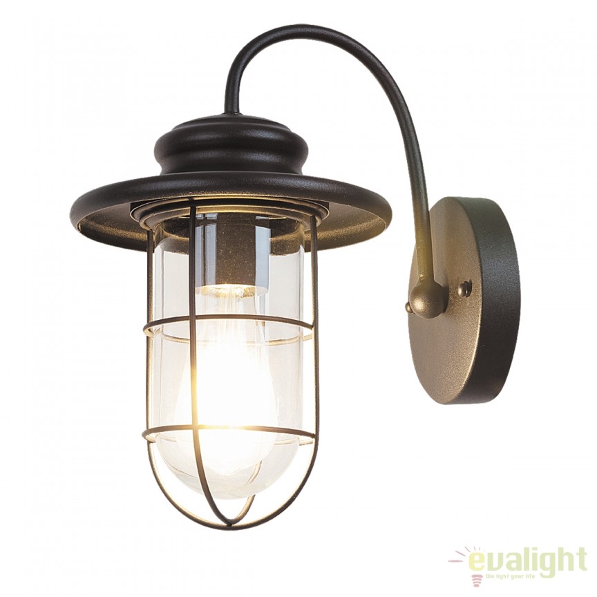 Aplica exterior stil industrial IP44 Pavia 8069 RX, Aplice de exterior clasice, rustice, traditionale⭐ lampi de perete pentru iluminat exterior terasa casa.✅Design decorativ unic!❤️Promotii online❗ ➽www.evalight.ro. Alege oferte la corpuri de iluminat exterior rezistente la apa tip felinar din metal antichizat, abajur din sticla cu decor ornamental, bec LED si lumina ambientala, ieftine si de lux, calitate deosebita la cel mai bun pret. a