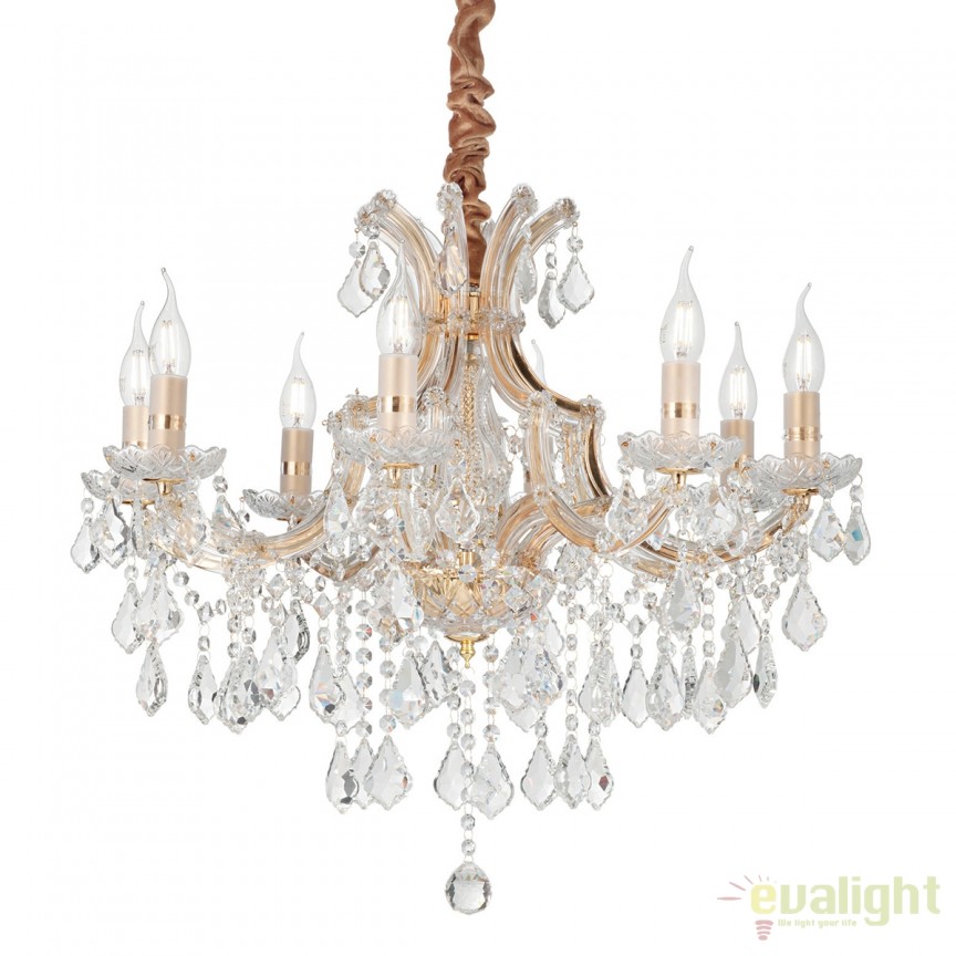 Candelabru design elegant NAPOLEON SP8 auriu 167398, Candelabre clasice / Lustre si Pendule⭐ modele elegante de lux pentru iluminat living, dormitor, bucatarie.✅DeSiGn decorativ unic!❤️Promotii❗ Lustre clasice ➽ www.evalight.ro. Alege oferte la colectii NOI de corpuri de iluminat pt interior în stil clasic, industrial, retro sau vintage, lampi suspendate deosebite de tip suspensii, decorate cu margele cu cristal, abajur textil, de sticla, becuri normale tip lumanare cu filament sau LED, ieftine de calitate la cel mai bun pret. a