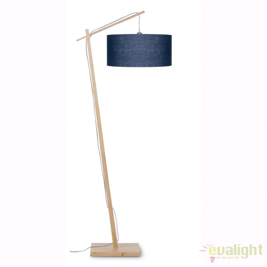 Lampadar din bambus si abajur din tesatura in, Andes natur/ albastru ANDES/F/4723/BD, Lampadare moderne de podea⭐ modele elegante pentru iluminat camera living dormitor.✅DeSiGn decorativ de lux unic!❤️Promotii lampi❗ ➽www.evalight.ro. Alege corpuri de iluminat de podea pt interior cu reader LED, ieftine de calitate deosebita la cel mai bun pret. a