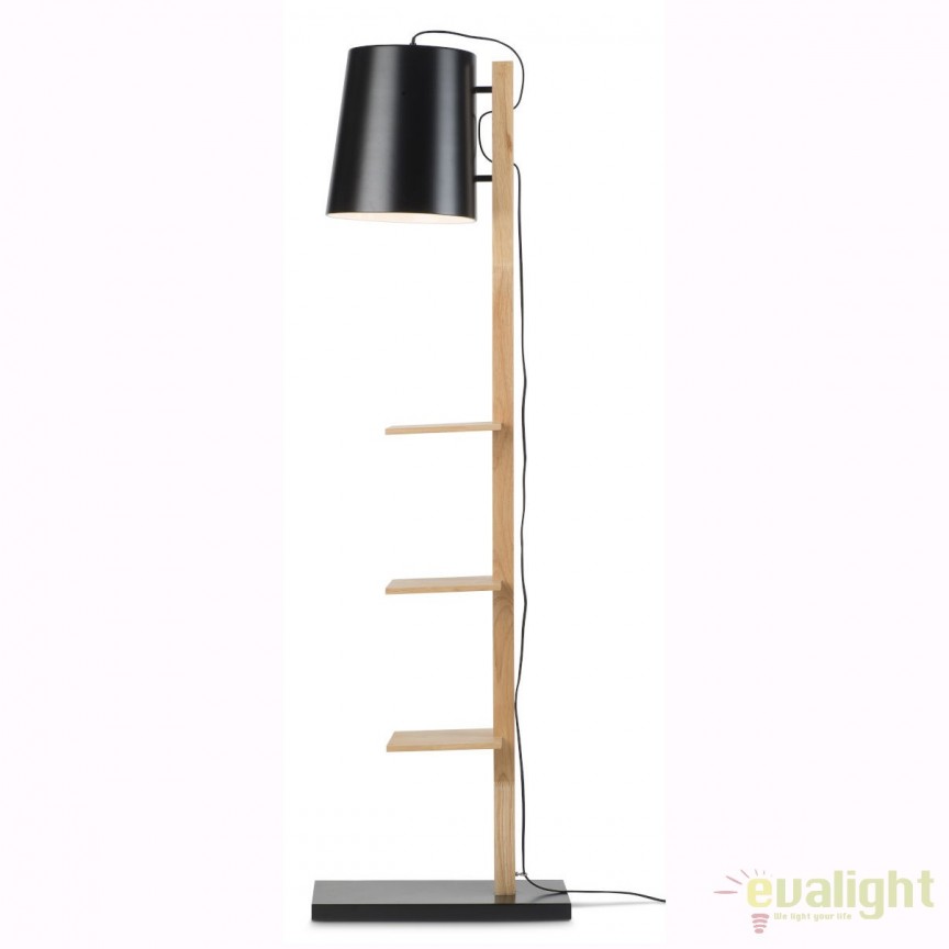 Lampadar chic cu rafturi pentru carti, CAMBRIDGE negru CAMBRIDGE/F/B, Lampadare moderne de podea⭐ modele elegante pentru iluminat camera living dormitor.✅DeSiGn decorativ de lux unic!❤️Promotii lampi❗ ➽www.evalight.ro. Alege corpuri de iluminat de podea pt interior cu reader LED, ieftine de calitate deosebita la cel mai bun pret. a