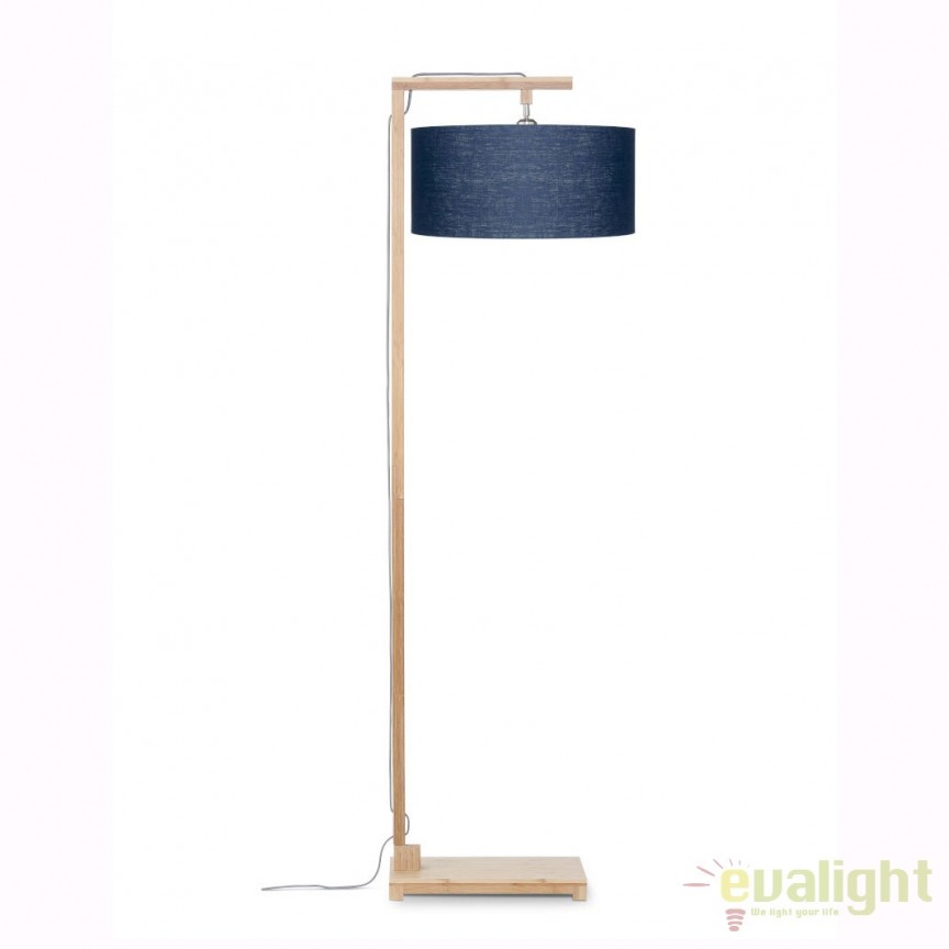 Lampadar modern cu baza din lemn de bambus, HIMALAYA, albastru HIMALAYA/F/4723/BD, Lampadare moderne de podea⭐ modele elegante pentru iluminat camera living dormitor.✅DeSiGn decorativ de lux unic!❤️Promotii lampi❗ ➽www.evalight.ro. Alege corpuri de iluminat de podea pt interior cu reader LED, ieftine de calitate deosebita la cel mai bun pret. a