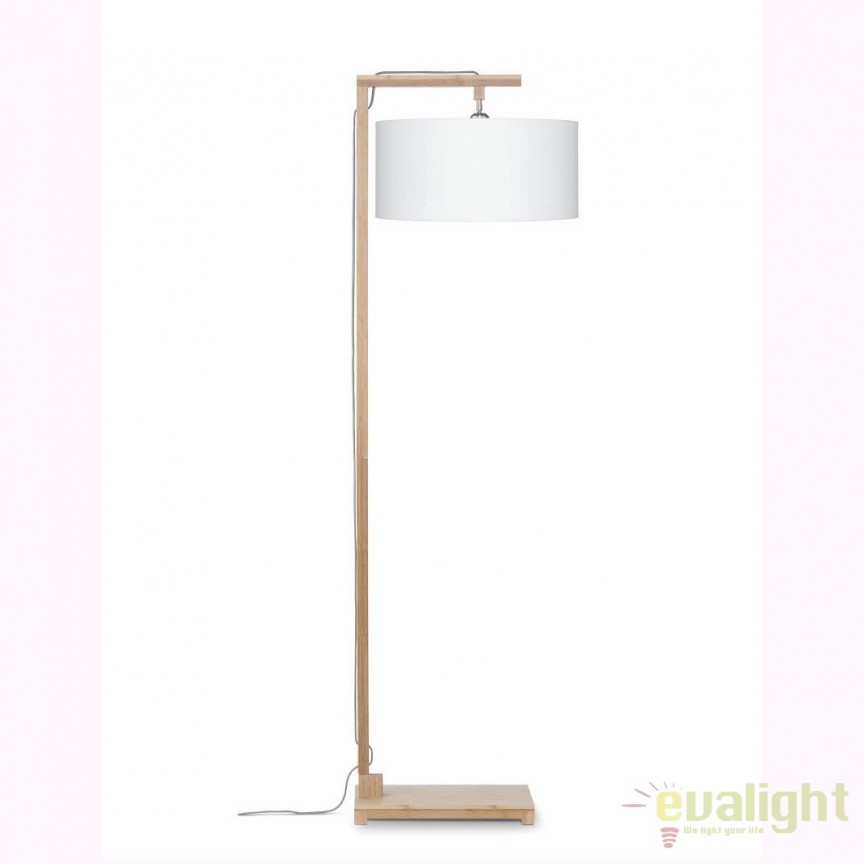 Lampadar modern cu baza din lemn de bambus, HIMALAYA alb HIMALAYA/F/4723/W, Lampadare moderne de podea⭐ modele elegante pentru iluminat camera living dormitor.✅DeSiGn decorativ de lux unic!❤️Promotii lampi❗ ➽www.evalight.ro. Alege corpuri de iluminat de podea pt interior cu reader LED, ieftine de calitate deosebita la cel mai bun pret. a