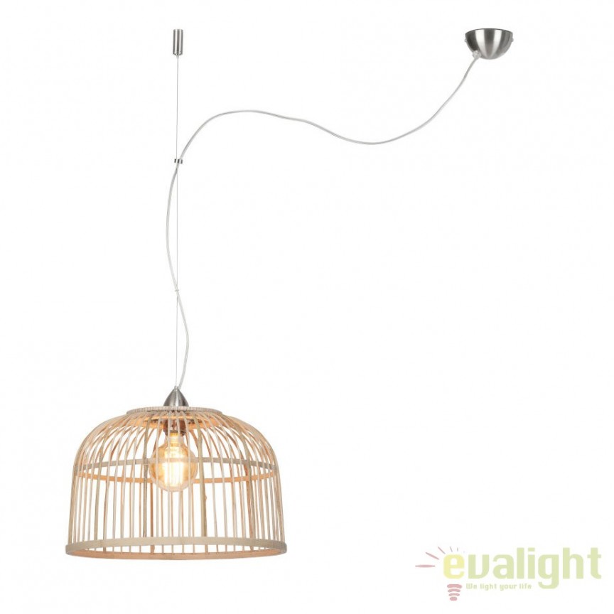 Lustra din lemn de bambus, material natural, durabil si ecologic, Borneo 42cm, Candelabre si Lustre moderne elegante⭐ modele clasice de lux pentru living, bucatarie si dormitor.✅ DeSiGn actual Top 2020!❤️Promotii lampi❗ ➽ www.evalight.ro. Oferte corpuri de iluminat suspendate pt camere de interior (înalte), suspensii (lungi) de tip lustre si candelabre, pendule decorative stil modern, clasic, rustic, baroc, scandinav, retro sau vintage, aplicate pe perete sau de tavan, cu cristale, abajur din material textil, lemn, metal, sticla, bec Edison sau LED, ieftine de calitate deosebita la cel mai bun pret. a