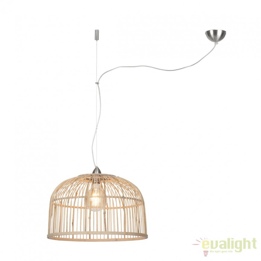 Lustra din lemn de bambus, material natural, durabil si ecologic, Borneo 52cm, Candelabre si Lustre moderne elegante⭐ modele clasice de lux pentru living, bucatarie si dormitor.✅ DeSiGn actual Top 2020!❤️Promotii lampi❗ ➽ www.evalight.ro. Oferte corpuri de iluminat suspendate pt camere de interior (înalte), suspensii (lungi) de tip lustre si candelabre, pendule decorative stil modern, clasic, rustic, baroc, scandinav, retro sau vintage, aplicate pe perete sau de tavan, cu cristale, abajur din material textil, lemn, metal, sticla, bec Edison sau LED, ieftine de calitate deosebita la cel mai bun pret. a