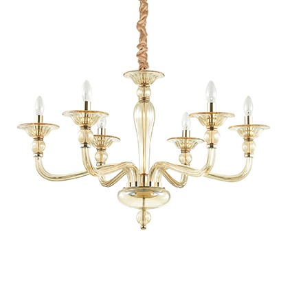 Candelabru design elegant DANIELI SP6 ambra 159942, Candelabre si Lustre moderne elegante⭐ modele clasice de lux pentru living, bucatarie si dormitor.✅ DeSiGn actual Top 2020!❤️Promotii lampi❗ ➽ www.evalight.ro. Oferte corpuri de iluminat suspendate pt camere de interior (înalte), suspensii (lungi) de tip lustre si candelabre, pendule decorative stil modern, clasic, rustic, baroc, scandinav, retro sau vintage, aplicate pe perete sau de tavan, cu cristale, abajur din material textil, lemn, metal, sticla, bec Edison sau LED, ieftine de calitate deosebita la cel mai bun pret. a