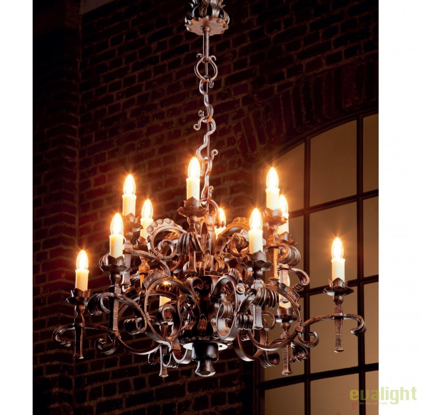 Candelabru din fier forjat realizat manual HL 853, Lustre / Candelabre din Fier Forjat ⭐ modele ornamentale de lux decorate in stil rustic, clasic si traditional.✅Design decorativ actual Top unic!❤️Promotii lampi❗ ➽ www.evalight.ro. Alege oferte la corpuri de iluminat interior din fier forjat, suspensii de tip lustra, pendule si candelabre suspendate, plafoniere aplicate de perete sau tavan, felinare din metal finisaj antic vechi art deco, lemn masiv si abajur sticla cu vitralii, dulie cu bec cu filament normal sau LED tip lumanare, potrivite pt amenajarile moderne elegante cu aspect retro sau vintage, industrial style, realizate manual (handmade), camera casa (dormitor,living,sufragerie), HoReCa (foisoare,terase), produse deosebite de calitate înalta la cel mai bun pret. a