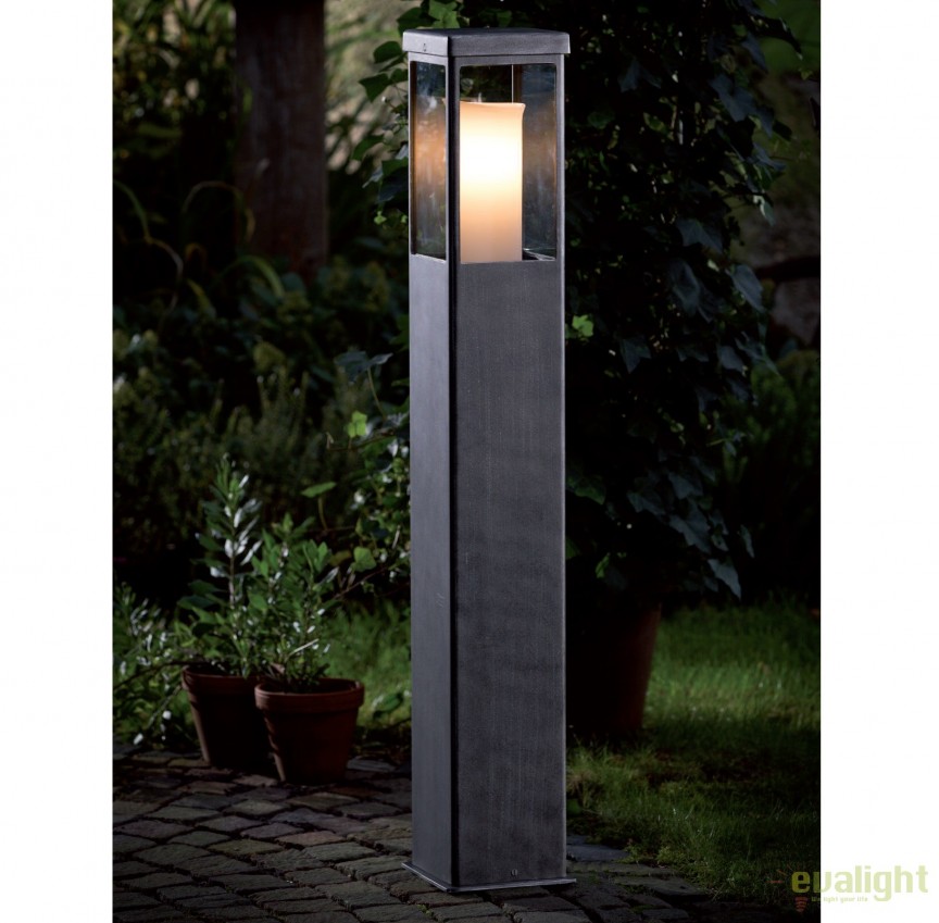 Stalp iluminat exterior din fier forjat, inaltime 110cm, AL 6832, Corpuri de iluminat exterior si interior din Fier Forjat⭐ modele de lux pentru casa si foisor .✅DeSiGn metalic decorativ unic❗ ➽ www.evalight.ro. a