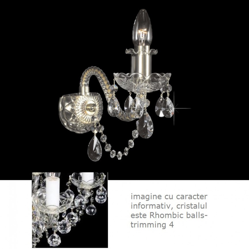 Aplica cristal Bohemia design LUX, N21 009/ 01/4, Lustre cristal si Corpuri de iluminat suspendate⭐ modele de lux elegante din cristal Stil Exclusive.✅Design Premium Top❗ ➽ www.evalight.ro.  a