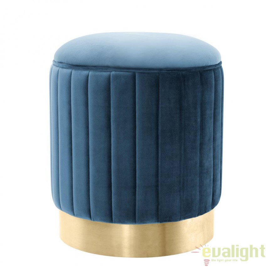 Taburete design lux Allegra auriu/ albastru 112325 HZ, Tabureti / Banchete moderne⭐ modele elegante tapitate cu spatiu de depozitare sau pat, ideale pentru hol, dormitor, bucatarie, living. ➽ www.evalight.ro. Alege scaune tip taburet, bancuta, bancheta tapitata cu spatar si lada de depozitare pt amenajare casa, tapiterii colorate, din piele naturala (ecologica), stofa, material textil, catifea, cu picioare metalice sau din lemn, clasice, vintage (retro si industriale), ieftine si de calitate deosebita la cel mai bun pret.

 a