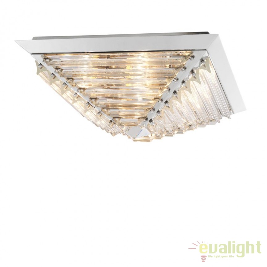 Plafoniera LUX design elegant Eden nickel, sticla 112696 HZ, Lustre/Plafoniere clasice, tavan⭐modele elegante de lux pentru dormitor living, hol.✅DeSiGn decorativ unic!❤️Promotii lampi❗ ➽www.evalight.ro. Alege oferte la corpuri de iluminat interior stil clasic pt perete si tavane joase, decor cristal, bec LED sau vintage, ieftine de calitate deosebita la cel mai bun pret. a