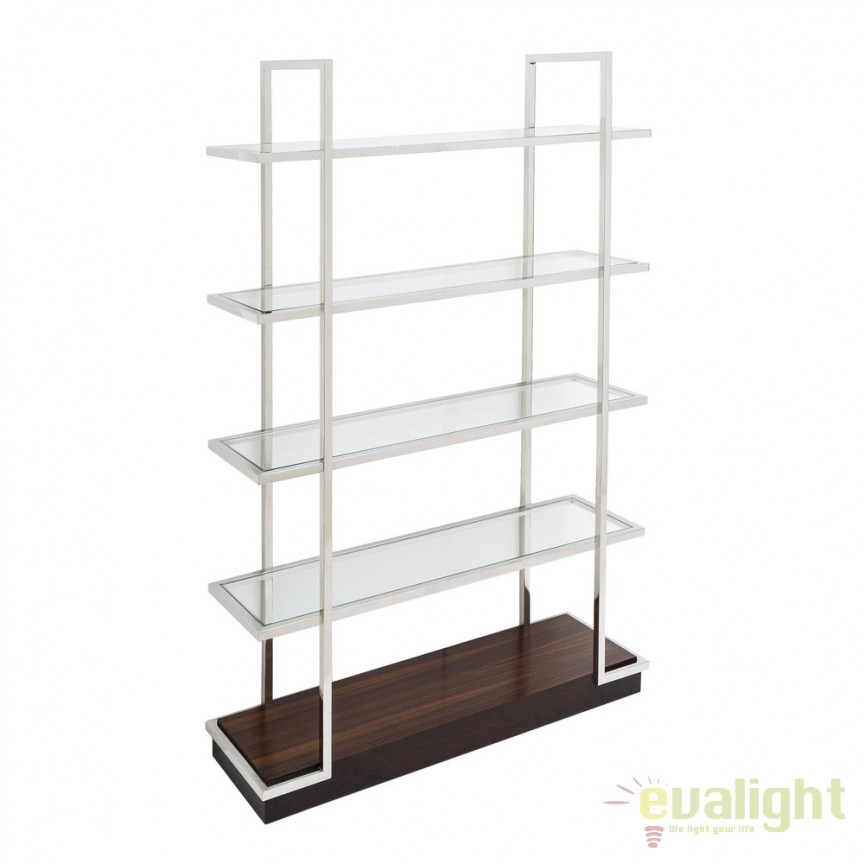 Raft design elegant Isadora maro, argintiu DZ-105542, Vitrine / Rafturi, moderne⭐ modele decorative de lux din lemn, metalice sau sticla pentru living.❤️Promotii mobila perete❗ ➽ www.evalight.ro. a