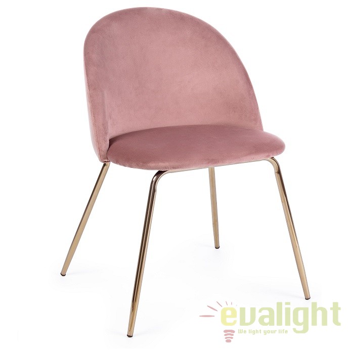 Set de 4 scaune design elegant TANYA roz 0733300 BZ, Seturi scaune dining si scaune HoReCa⭐ modele la set scaune tapitate moderne de lux pentru bucatarie, living si sufragerie.✅DeSiGn Premium❗ ➽www.evalight.ro. Alege oferte la scaune elegante stil vintage, cadru metalic sau din lemn pt hotel si de restaurant, bar, cafenea, terasa si gradina, ieftine de calitate deosebita la cel mai bun pret. a